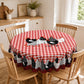 🏠 -50% ! 🐓 Nappe à Carreaux Rouges avec Motif Coq – Polyester – Anti-Taches & Bordure Dentelle Ondulée pour Ambiance Campagne Rustique 🧺