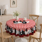 🏠 -50% ! 🐓 Nappe à Carreaux Rouges avec Motif Coq – Polyester – Anti-Taches & Bordure Dentelle Ondulée pour Ambiance Campagne Rustique 🧺