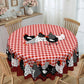 🏠 -50% ! 🐓 Nappe à Carreaux Rouges avec Motif Coq – Polyester – Anti-Taches & Bordure Dentelle Ondulée pour Ambiance Campagne Rustique 🧺