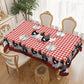 🏠 -50% ! 🐓 Nappe à Carreaux Rouges avec Motif Coq – Polyester – Anti-Taches & Bordure Dentelle Ondulée pour Ambiance Campagne Rustique 🧺