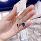 ⏳ -50% ! 💙 Boucles d’Oreilles Fil Pierres Précieuses Synthétiques Cœur Bleu – Alliage Cuivre + Saphirs 2,10 ct – Design Romance & Électroplacage Luxe pour Quotidien et Cadeau ✨