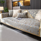 🛋️ -50% ! 🛡️ Housse de Canapé Chenille Antidérapante – Tissu Chenille & Dosseret Silicone 4D – Motif Géométrique Doré pour Protection Toutes Saisons ✨