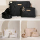 👜 -50% ! 🌊 Ensemble de Sacs à Bandoulière pour Femmes – Cuir PU – Motif Gaufré Vagues & Bandoulière Large – Set Sac Principal + Pochette pour Bureau et Quotidien ✨