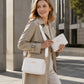 👜 -50% ! 🌊 Ensemble de Sacs à Bandoulière pour Femmes – Cuir PU – Motif Gaufré Vagues & Bandoulière Large – Set Sac Principal + Pochette pour Bureau et Quotidien ✨