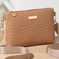 👜 -50% ! 🌊 Ensemble de Sacs à Bandoulière pour Femmes – Cuir PU – Motif Gaufré Vagues & Bandoulière Large – Set Sac Principal + Pochette pour Bureau et Quotidien ✨