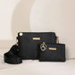 👜 -50% ! 🌊 Ensemble de Sacs à Bandoulière pour Femmes – Cuir PU – Motif Gaufré Vagues & Bandoulière Large – Set Sac Principal + Pochette pour Bureau et Quotidien ✨