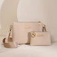 👜 -50% ! 🌊 Ensemble de Sacs à Bandoulière pour Femmes – Cuir PU – Motif Gaufré Vagues & Bandoulière Large – Set Sac Principal + Pochette pour Bureau et Quotidien ✨
