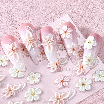 💅 -50% ! 🌸 Autocollants à Ongles Floraux 5D – Motifs Lys & Marguerites – Relief Gaufré & Palette Printanière pour Manucure Facile et Élégante ✨