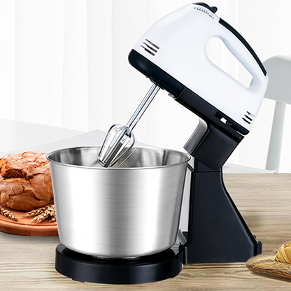 🎂 -50% ! 🥄 Batteur Électrique 2-en-1 sur Socle et Portatif – 150 W – 7 Vitesses – Bol 2 L + Fouets & Crochets – Prise UK 🍰