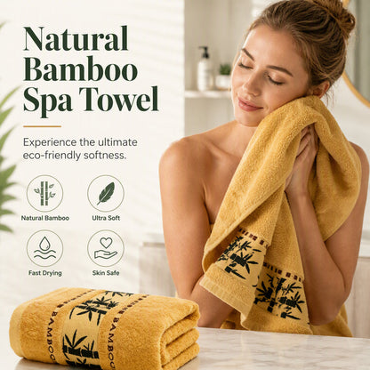 🛁 -50% ! 🌿 Serviette de Bain en Bambou Premium – Fibre de Bambou – Ultra-Épaisse & Très Absorbante – 70×140 cm pour Spa et Quotidien 🧖