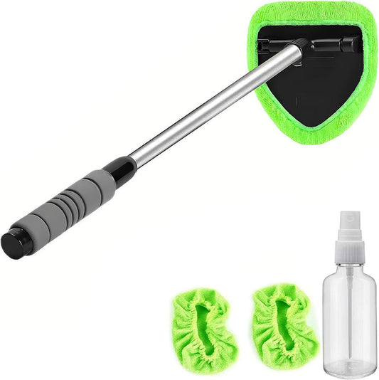 🚗 PROMO FLASH : 50% DE RÉDUCTION ! 🧽 Kit de Nettoyage Pare-Brise avec Manche Télescopique – Tête Triangulaire Rotative 180° – Lavable & Réutilisable – Poignée Antidérapante ✨