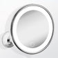 🔍 Miroir grossissant 10x avec LED – Anneau lumineux, ventouse sans perçage, rotule 360° – Double alimentation (USB/piles) – Idéal pour maquillage et soins du visage ✨