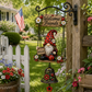 🎉 -50% ! 🔥 Sonnette Extérieure Gnome de Bienvenue – Alliage de Zinc – 18×43 cm – 160 g – 4 Styles (Rouge, Drapeau, Tournesol…) – Décoration Jardin et Porche 🏡