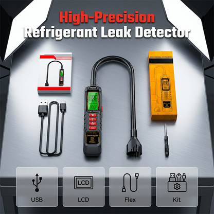 ❄️ -50% ! 🔍 Détecteur de Fuite de Réfrigérant Rechargeable – ABS – Capteur Halogène & Col de Cygne Flexible – LCD Rétroéclairé pour CVC et Automobile 🛠️