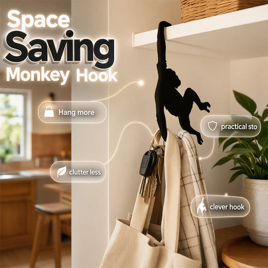 🐒 Achetez 2, obtenez 1 gratuit ! 🍌 Crochet Banane en Forme de Singe – Design Ludique & Gain de Place – 33 g – Idéal pour Suspendre Fruits, Sacs et Accessoires de Cuisine ✨