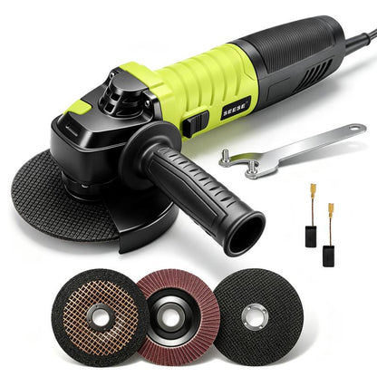 ⚡ -50% ! 🛠️ Meuleuse d’Angle SEESE 5 Pouces 8A – 6 Vitesses Variables 11000 RPM – Kit Complet avec Disques & Poignée Auxiliaire pour Couper, Meuler et Polir 💪