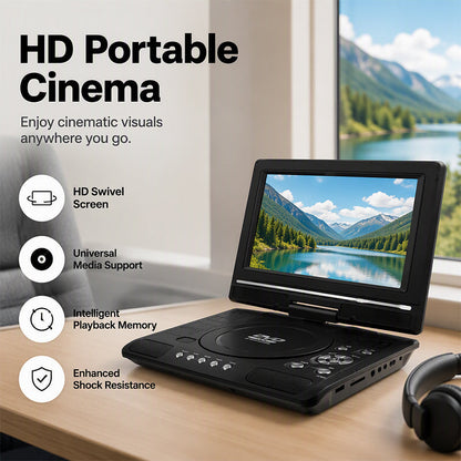 🎬 -50% ! ✨ Lecteur DVD Portable HD Multifonction – Écran Pivotant 270° & Mémoire Intelligente – Ultra-Compact pour Voyage et Maison 🚗