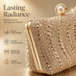 💎 -50% ! ✨ Pochette de Soirée Élégante à Fermoir Perle – PU – Strass Haute Densité & Chaîne Amovible – 3-en-1 Main/Épaule pour Mariages et Galas 👗