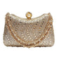 💎 -50% ! ✨ Pochette de Soirée Élégante à Fermoir Perle – PU – Strass Haute Densité & Chaîne Amovible – 3-en-1 Main/Épaule pour Mariages et Galas 👗