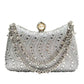💎 -50% ! ✨ Pochette de Soirée Élégante à Fermoir Perle – PU – Strass Haute Densité & Chaîne Amovible – 3-en-1 Main/Épaule pour Mariages et Galas 👗