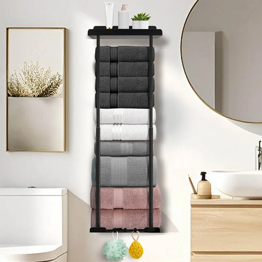 🛁 50% DE RÉDUCTION ! Porte-Serviettes Rétractable pour Salle de Bain – 38-75 cm Réglable, Acier au Carbone, Sans Perçage