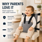 🔥 -50% ! 👶 Harnais de Sécurité Portable pour Bébé – Tissu Oxford – 5 Points – Ajustable 60–65 cm – Fixation Rapide pour Chaise Haute – Gris/Jaune – Idéal Voyages et Restaurants 🍼