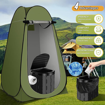🏕️ -50% ! 🚪 Tente de Confidentialité Pop-Up Portable – Polyester + Acier – Montage Instantané & Opaque – Avec Fenêtres Ventilées pour Extérieur, Camping et Voyage 🛡️