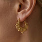 💫 -50% ! ✨ Boucles d’Oreilles Créoles Bohèmes Vintage – Acier Inoxydable – 2,5 cm – 8,6 g – Design Perlé pour Quotidien et Fêtes 🎀