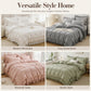 🛏️ -50% ! 🌸 Parure de Lit 4 Pièces Unie avec Bordures Volantées – Microfibre Premium – 9 Coloris – Tailles S/SD/D – Housse + Draps + Taies d’Oreiller 🎀