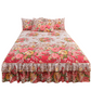🌸 -50% ! 🛏️ Cache-Sommier 3 Pièces à Fleurs et Volants – Mélange Coton Haute Densité – 5 Tailles – Jupe de Lit + 2 Taies d’Oreiller pour Chambre 🌷
