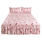 🌸 -50% ! 🛏️ Cache-Sommier 3 Pièces à Fleurs et Volants – Mélange Coton Haute Densité – 5 Tailles – Jupe de Lit + 2 Taies d’Oreiller pour Chambre 🌷