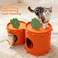 🥕 -50% ! 🐱 Nichouette Confortable pour Chat en Forme de Carotte – Feutre Premium – 40×40×30/40 cm – Repos, Griffage & Cachette 3-en-1 🧶