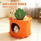 🥕 -50% ! 🐱 Nichouette Confortable pour Chat en Forme de Carotte – Feutre Premium – 40×40×30/40 cm – Repos, Griffage & Cachette 3-en-1 🧶