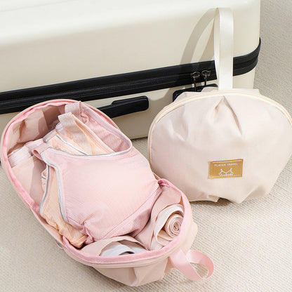 🧳 -50% ! 👙 Trousse de Rangement Lingerie Portable pour Voyage – Polyester Doux – Compartiments Dédiés – Fermeture Éclair Fluide – Rose/Blanc – 2 Tailles 🎒