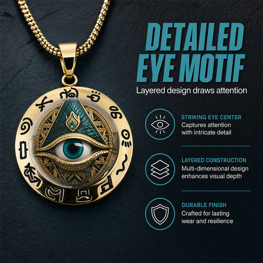 👁️ -50% ! ✨ Collier Pendentif Œil Omniscient Vintage – Alliage de Zinc – Or/Argenté – Design Mystérieux Rétro pour Quotidien et Soirées 🖤