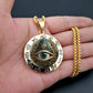 👁️ -50% ! ✨ Collier Pendentif Œil Omniscient Vintage – Alliage de Zinc – Or/Argenté – Design Mystérieux Rétro pour Quotidien et Soirées 🖤