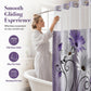🚿 -50% ! 🌸 Rideau de Douche Double Couche à Œillets Imprimé Élégant – Polyester – 183×190,5 cm – Motif Floral Anti-Éclaboussures pour Salle de Bain 🛁