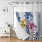 🚿 -50% ! 🌸 Rideau de Douche Double Couche à Œillets Imprimé Élégant – Polyester – 183×190,5 cm – Motif Floral Anti-Éclaboussures pour Salle de Bain 🛁