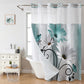 🚿 -50% ! 🌸 Rideau de Douche Double Couche à Œillets Imprimé Élégant – Polyester – 183×190,5 cm – Motif Floral Anti-Éclaboussures pour Salle de Bain 🛁