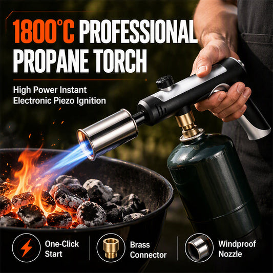 🔥 -50% ! 💨 Briquet Torche Coupe-Vent – Alliage + Plastique – Flamme 1800°C – Allumage 3 Secondes – Pour Barbecue et Saisie Culinaire – 4 Coloris 🥩