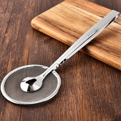 🍴 PROMO FLASH : 50% DE RÉDUCTION ! Pince Alimentaire 2-en-1 en Inox – Passoire à Mailles Fines Intégrée, Poignée Ergonomique & Acier Inoxydable 410 for Attraper et Égoutter Pâtes, Légumes et Fritures Sans Changer d'Ustensile ✨🍝