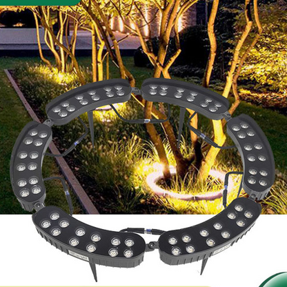 🌳 -50% ! 💡 Lampe Solaire Annulaire pour Arbre – Aluminium + Verre Trempé – IP67 – 12 W – 7 Couleurs – Blanc/Blanc Chaud/Jaune Doré/Vert/Rouge/Bleu/Multicolore – Pose au Sol ou sur Poteau ✨