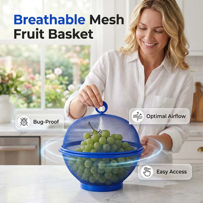 🧺 PROMO FLASH : 50% DE RÉDUCTION ! Corbeille à Fruits avec Couvercle en Filet Aéré – Égouttoir Intégré & Poignée Ergonomique for une Fraîcheur Durable et une Protection contre les Insectes 🍎✨