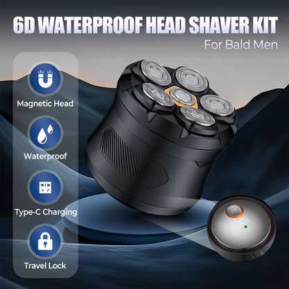 💈 PROMO FLASH : 50% DE RÉDUCTION ! Rasoir Électrique Crâne à 6 Lames Magnétiques – Têtes Flottantes 6D, Étanchéité IPX7 & Recharge USB-C for un Rasage de Précision Confortable et Sans Irritation ✨🪒