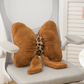 🐆 -50% ! 🎀 Coussin Nœud Papillon Imprimé Léopard – Fausse Fourrure Lapin + Coton PP – Soutien Lombaire – Décor Canapé/Lit/Bureau 🛋️
