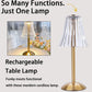 🪔 -50% ! ✨ Lampe de Table Rétro Rechargeable – Acrylique + Fer – Ø11×30 cm – 2 W – Tactile 3 Couleurs – Type-C – Protection des Yeux – Or 🏠