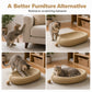 🐱 -50% ! 🛏️ Griffoir-Lit pour Chat en Sisal Résistant à l’Usure – 57×37×7 cm – Forme Ovale – Jouet Inclus – Jaune – Protège Vos Meubles 🐾