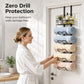 🚪 -50% ! 🛁 Porte-Serviettes sur Porte avec Étagère – Acier Carbone – Finition Mate Anti-Rouille – Sans Perçage – Organisation Salle de Bain Verticale 🏠
