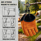 📢 -50% !! ⏰ Gants de Travail Extérieur en Cuir de Vache Épaissi – Résistants à l’Usure, à la Chaleur et à l’Abrasion – Boucle Magnétique – Orange/Noir 🧤