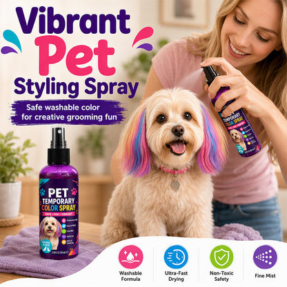 🌈 -50% ! 🐾 Spray Colorant Temporaire pour Poils d’Animaux – 100 ml – Lavable – Non Toxique – Inodore – Séchage Instantané – Pour Chien et Chat 🐶🐱